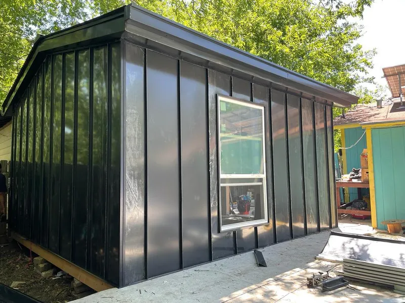 Black standing seam metal wall panels for Metal Roof Installation in Kentwood